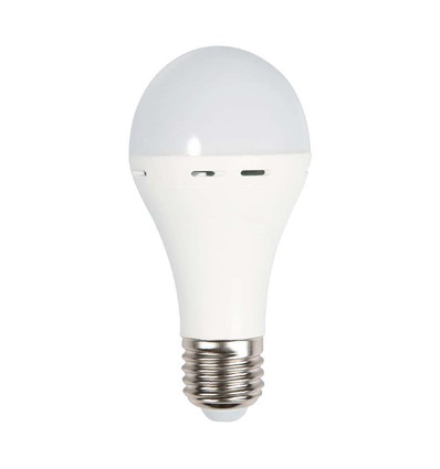 A70 Nødplastlampe 9W E27 - Med Batteri 3 Timer 4000K