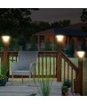 15W LED Solarlygte til Søjle - Diamond, 2200lm, LiFePO4 Batteri 3,2V 6000mAh, 6000K+4000K, Sort
