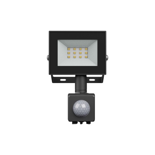 Noctis Lux 4 projektør 10W - kold hvid, 230V, IP44, 94x150x53mm, sort, PIR sensor