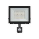 Noctis Lux 4 projektør 50W - varm hvid, 230V, IP44, 176x221x53mm, sort, PIR sensor