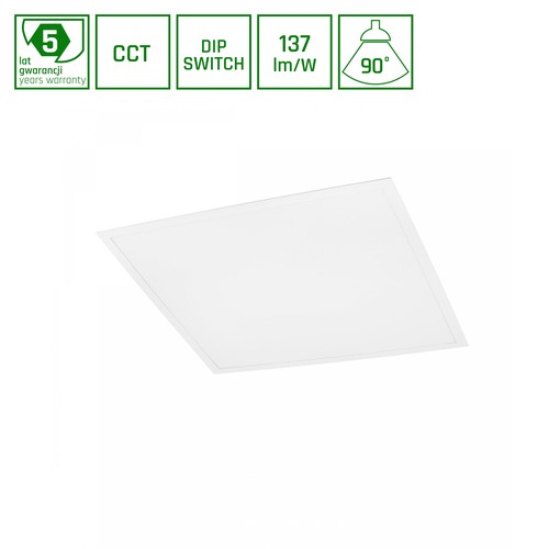 ALGINE PANEL bagbelyst - 26W/36W/46W, CCT, 230V, 90°, IP20, UGR19, 600x600x34mm, hvid