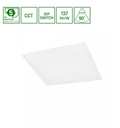 ALGINE PANEL bagbelyst - 26W/36W/46W, CCT, 230V, 90°, IP20, UGR19, 600x600x34mm, hvid