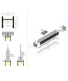 2m aluprofil LEVEL12 C/U1 - Sort anodiseret, påbygning, LED skinne