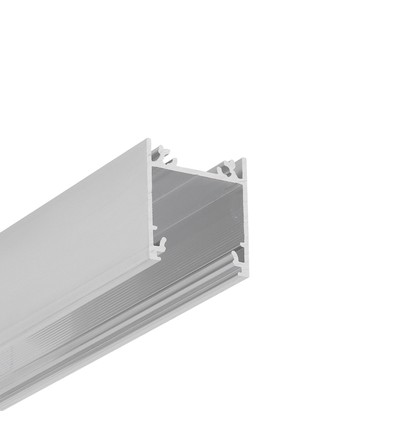 1m aluprofil LINEA20 EE7F/TY - Ubehandlet aluminium, påbygning, LED skinne