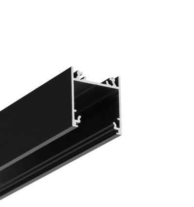 1m aluprofil LINEA20 EE7F/TY - Sort anodiseret, påbygning, LED skinne