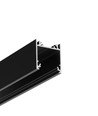 1m aluprofil LINEA20 EE7F/TY - Sort anodiseret, påbygning, LED skinne