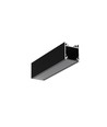 1m aluprofil LINEA20 EE7F/TY - Sort anodiseret, påbygning, LED skinne
