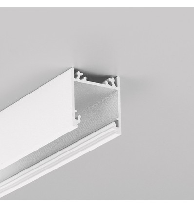 2m aluprofil LINEA20 EE7F/TY - Hvid lakeret, påbygning, LED skinne