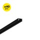 40 stk. 2m aluprofil SLIM8 AC2/Z - Sort anodiseret, påbygning, LED skinne