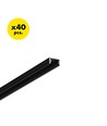 40 stk. 2m aluprofil SLIM8 AC2/Z - Sort anodiseret, påbygning, LED skinne