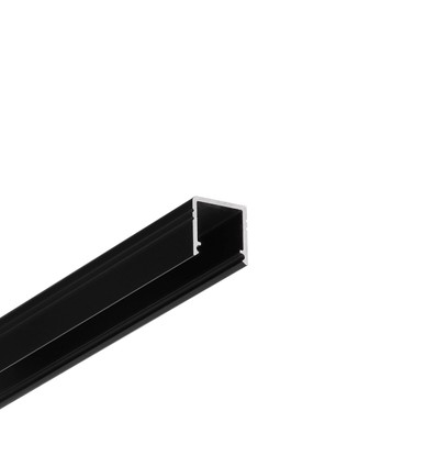 1m aluprofil SMART10 AC2/Z - Sort anodiseret, påbygning, LED skinne