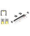 1m aluprofil SMART10 AC2/Z - Sort anodiseret, påbygning, LED skinne