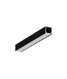 1m aluprofil SMART10 AC2/Z - Sort anodiseret, påbygning, LED skinne