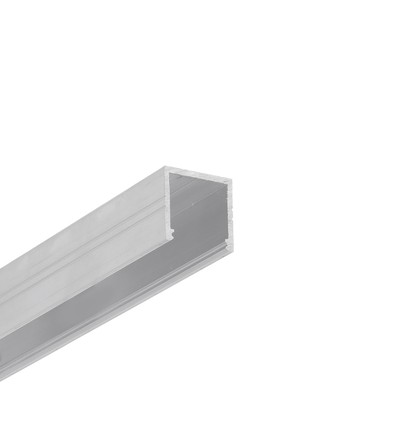 2m aluprofil SMART16 BC3/U4 - Ubehandlet aluminium, påbygning, LED skinne