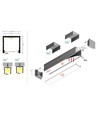 2m aluprofil SMART16 BC3/U4 - Sort anodiseret, påbygning, LED skinne