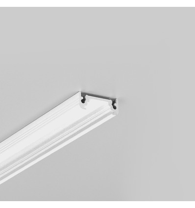 2m aluprofil SURFACE10 BC/UX - Hvid lakeret, påbygning, LED skinne