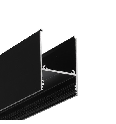 2m aluprofil COMBO30-01 ACDE-9 - Sort anodiseret, påbygning, LED skinne