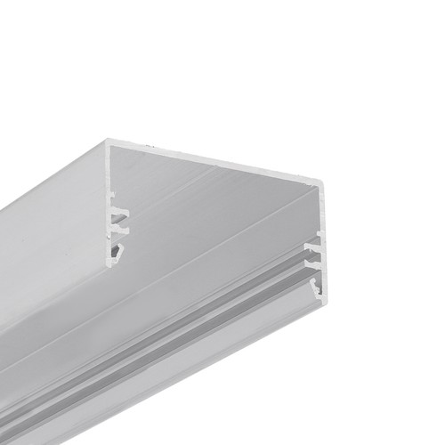 2m aluprofil LOWI C10 - Ubehandlet aluminium, påbygning, LED skinne