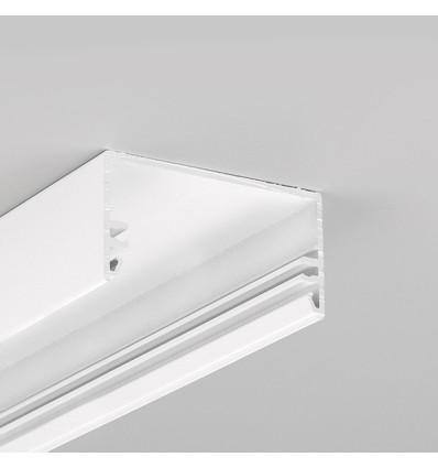 2m aluprofil LOWI C10 - Hvid lakeret, påbygning, LED skinne