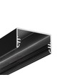 2m aluprofil LOWI C10 - Sort lakeret, påbygning, LED skinne