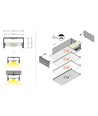 2m aluprofil LOWI C10 - Sort lakeret, påbygning, LED skinne