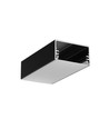 2m aluprofil LOWI C10 - Sort lakeret, påbygning, LED skinne