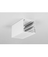 1m aluprofil PHIL53 C10 - Hvid lakeret, påbygning, LED skinne