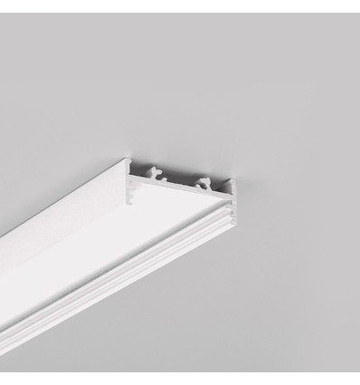2m aluprofil VARIO30-01 ACDE-9/TY - Hvid lakeret, påbygning, LED skinne