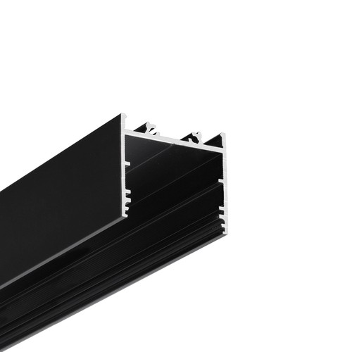 1m aluprofil VARIO30-02 ACDE-9/TY - Sort anodiseret, påbygning, LED skinne