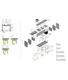 1m aluprofil VARIO30-02 ACDE-9/TY - Sort anodiseret, påbygning, LED skinne