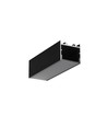 1m aluprofil VARIO30-02 ACDE-9/TY - Sort anodiseret, påbygning, LED skinne