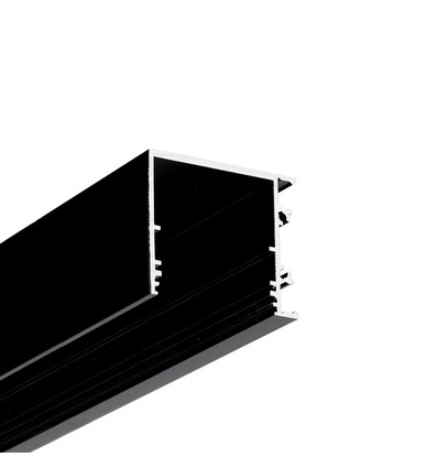 1m aluprofil VARIO30-03 ACDE-9/TY - Sort anodiseret, påbygning, LED skinne