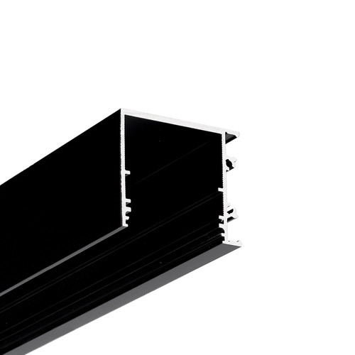 2m aluprofil VARIO30-03 ACDE-9/TY - Sort anodiseret, påbygning, LED skinne