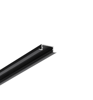 1m aluprofil BEGTIN12 J/S - Sort anodiseret, indbygget, LED skinne