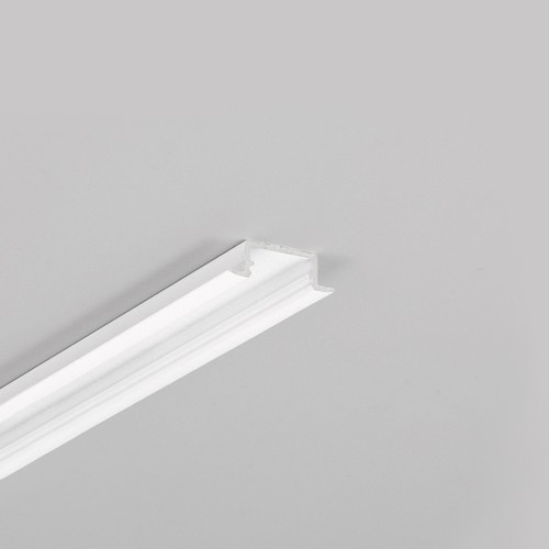 2m aluprofil BEGTIN12 J/S - Hvid lakeret, indbygget, LED skinne