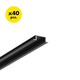 40 stk. 2m aluprofil BEGTIN12 J/S - Sort anodiseret, indbygget, LED skinne