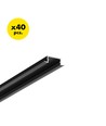 40 stk. 2m aluprofil BEGTIN12 J/S - Sort anodiseret, indbygget, LED skinne