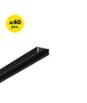 40 stk. 2m aluprofil BEGTON12 J/S - Sort anodiseret, påbygning, LED skinne