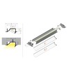 2m aluprofil DIAGONAL10 C - Ubehandlet aluminium, indbygget, LED skinne