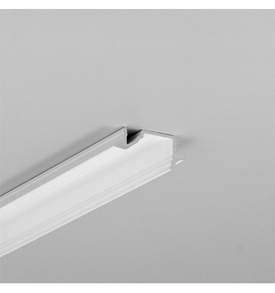 2m aluprofil DIAGONAL10 C - Hvid lakeret, indbygget, LED skinne