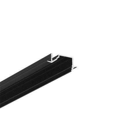 2m aluprofil DIAGONAL10 C - Sort anodiseret, indbygget, LED skinne