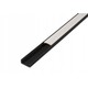 PVC profil 16x7 til LED strip - 2 meter, sort, inkl. mælkehvidt cover