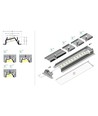 2m aluprofil DIAGONAL14 F/TY - Sort anodiseret, indbygget, LED skinne