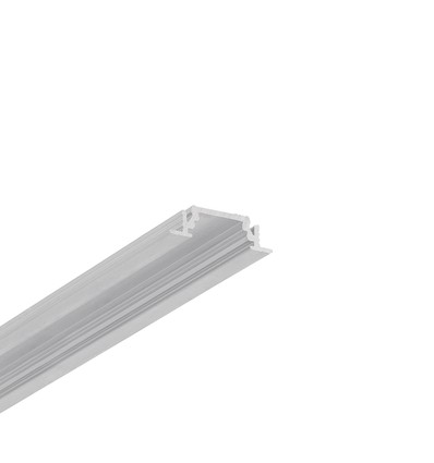 1m aluprofil GROOVE10 BC/UX - Ubehandlet aluminium, indbygget, LED skinne