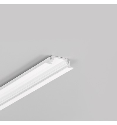 1m aluprofil GROOVE10 BC/UX - Hvid lakeret, indbygget, LED skinne