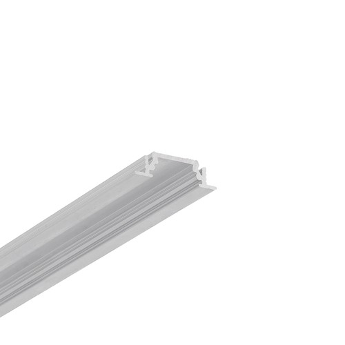 2m aluprofil GROOVE10 BC/UX - Ubehandlet aluminium, indbygget, LED skinne