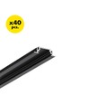 40 stk. 2m aluprofil GROOVE10 BC/UX - Sort anodiseret, indbygget, LED skinne
