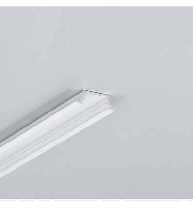 2m aluprofil GROOVE10.V2 A1C/U - Hvid lakeret, indbygget, LED skinne