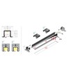2m aluprofil SMART-IN10 AC2/Z - Sort anodiseret, indbygget, LED skinne