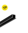 40 stk. 2m aluprofil SMART-IN10 AC2/Z - Sort anodiseret, indbygget, LED skinne